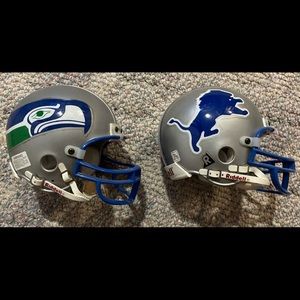 NFL Mini Helmet set DETROIT LIONS SEATTLE SEAHAWKS